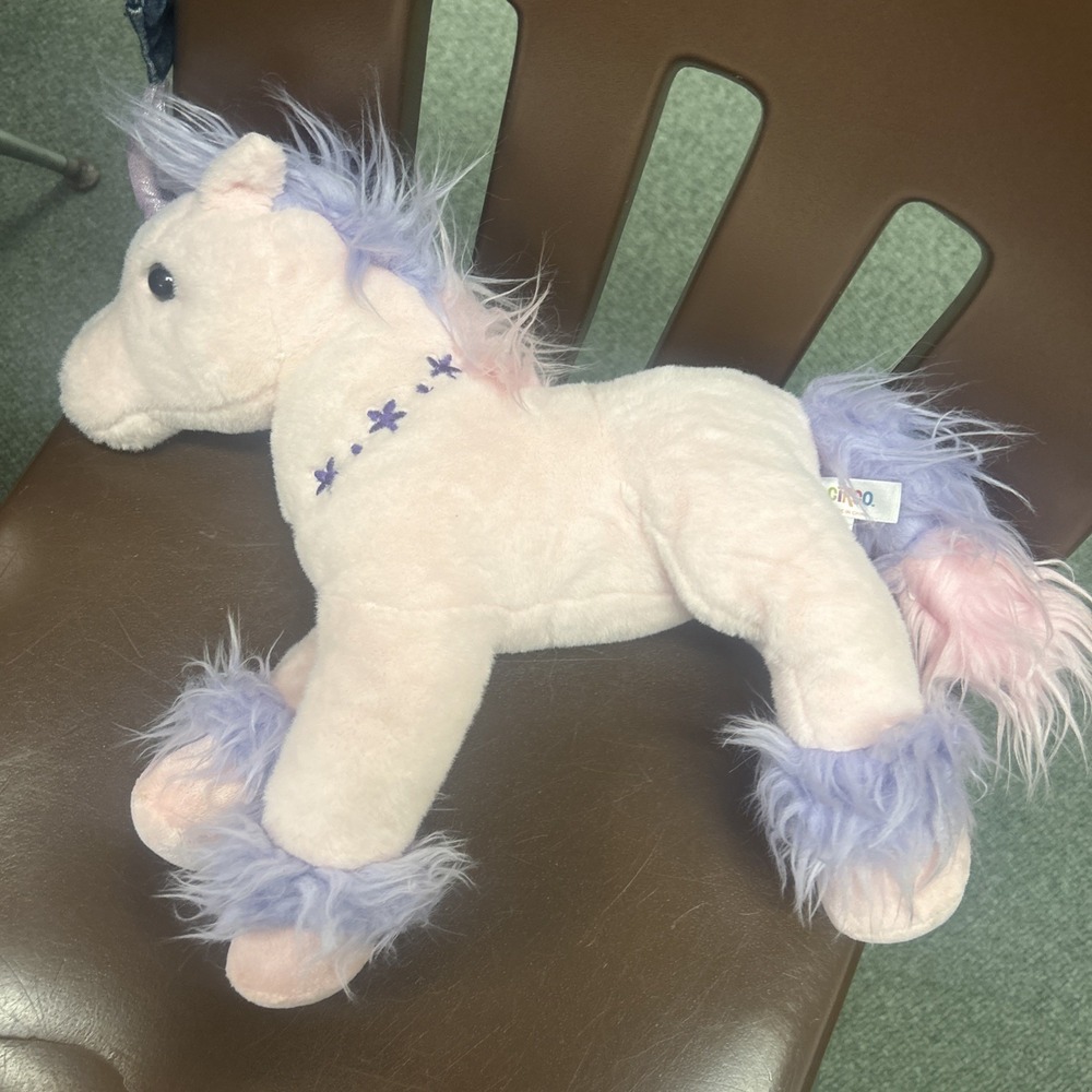 Circo Target Pink Purple Big Unicorn Soft Toy Plush Vintage Floral Flower